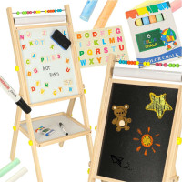 Obojstranná magnetická tabuľa s doplnkami - 38x37x90 cm