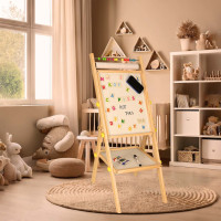 Obojstranná magnetická tabuľa s doplnkami - 38x37x90 cm