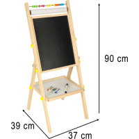 Obojstranná magnetická tabuľa s doplnkami - 38x37x90 cm