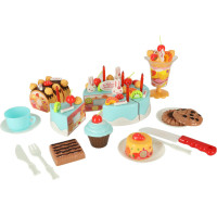 Narodeninovú tortu a sladkosti 75 prvkov - modrá