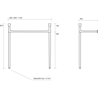 Kerasan THE NEW YORKER konštrukcia pre umývadlo 100cm, čierna mat 927631