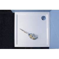 Polysan AURA sprchová vanička z liateho mramoru, štvorec 70x70cm, biela 41651