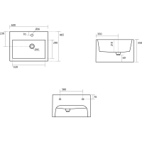 Kerasan KANAAL keramické umývadlo 60x46, 5cm, čierna mat 574031