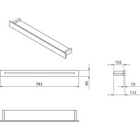 Sapho PATRON sklenená polica 78cm, čierna PX785B