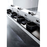 Kerasan HAKO keramické umývadlo na dosku 40x40, čierna mat 554431