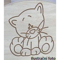 Detská truhla na hračky s výrezom MÉĎA, nórska borovica