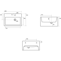 Kerasan KANAAL keramické umývadlo 80x46,5cm, biela 574101