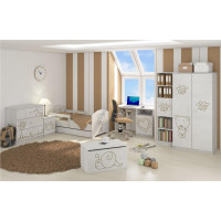 Detská truhla na hračky s výrezom MÉĎA, nórska borovica