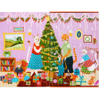 GALISON Puzzle Adventný kalendár Mačacie Vianoce 12x42 dielikov