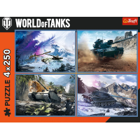 TREFL Puzzle World of Tanks: Veľká bitka tankov 4x250 dielikov