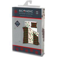 Bavlnené obliečky SCANDIC Stromčeky - zelené/červené/biele - 160x200 cm