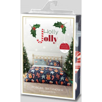 Posteľné obliečky z mikrovlákna HOLLY JOLLY Vianočný motív - tmavo modré / šedé - 160x200 cm
