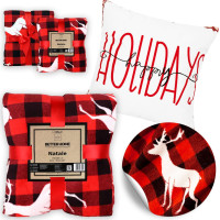 Vianočná sada COZY & NATALE - deka 150x200 cm + vankúš Happy Holidays