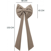 Ozdobná mašľa DECO Velvet Glam Bow XXL 48x45x150 cm - béžová