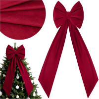 Ozdobná mašľa DECO Velvet Glam Bow XXL 48x45x150 cm - červená
