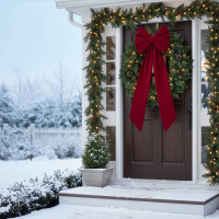 Ozdobná mašľa DECO Velvet Glam Bow XXL 48x45x150 cm - červená