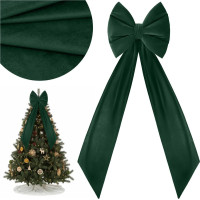 Ozdobná mašľa DECO Velvet Glam Bow XXL 48x45x150 cm - zelená