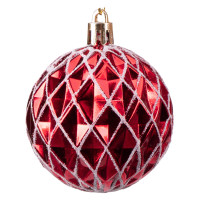 Sada vianočných baniek na stromček SAPIN - 30 kusov - červené/biele