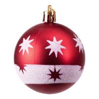 Sada vianočných baniek na stromček SAPIN - 30 kusov - červené/biele