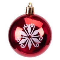 Sada vianočných baniek na stromček SAPIN - 30 kusov - červené/biele