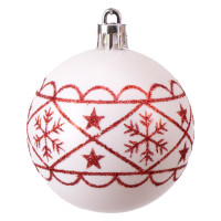 Sada vianočných baniek na stromček SAPIN - 30 kusov - červené/biele