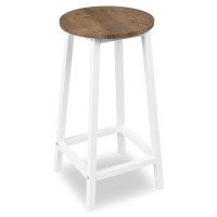 Barová židle FLINT Rustic - bílá/stařený dub