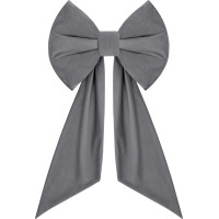 Ozdobná mašľa DECO Velvet Glam Bow 50x40+50 cm - šedá