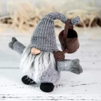 Vianočný škriatok 32 cm - šedý