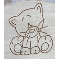 Detská posteľ s výrezom ružová MAČIČKA 140x70 cm, dub sonoma + 2x krátka zábrana, šuplík, matrac