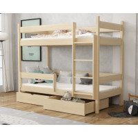 Detská poschodová posteľ z masívu borovice LEGEND so šuplíkmi - 200x90 cm