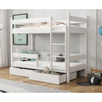 Detská poschodová posteľ z masívu borovice LEGEND so šuplíkmi - 200x90 cm