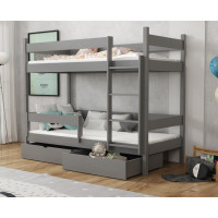 Detská poschodová posteľ z masívu borovice LEGEND so šuplíkmi - 200x90 cm