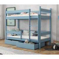 Detská poschodová posteľ z masívu borovice LEGEND so šuplíkmi - 200x90 cm