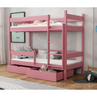 Detská poschodová posteľ z masívu borovice LEGEND so šuplíkmi - 200x90 cm