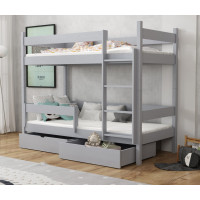 Detská poschodová posteľ z masívu borovice LEGEND so šuplíkmi - 200x90 cm