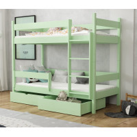 Detská poschodová posteľ z masívu borovice LEGEND so šuplíkmi - 200x90 cm