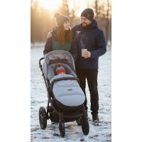 Detský fusak do kočíka BABYMAM Premium - svetlo šedý melange/sivý