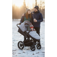 Detský fusak do kočíka BABYMAM Premium - svetlo šedý melange/sivý