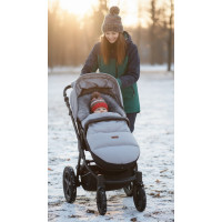 Detský fusak do kočíka BABYMAM Premium - svetlo šedý melange/sivý