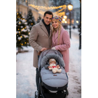 Detský fusak do kočíka BABYMAM Premium - svetlo šedý melange/sivý