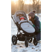 Detský fusak do kočíka BABYMAM Premium - svetlo šedý melange/sivý