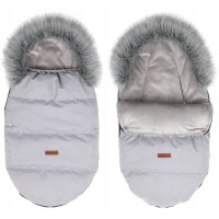 Detský fusak do kočíka BABYMAM Premium - svetlo šedý melange/sivý