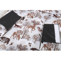 Detský fusak do kočíka BABYMAM Premium - Zimný les/béžový