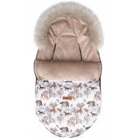 Detský fusak do kočíka BABYMAM Premium - Zimný les/béžový