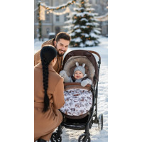 Detský fusak do kočíka BABYMAM Premium - Zimný les/béžový