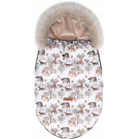 Detský fusak do kočíka BABYMAM Premium - Zimný les/béžový