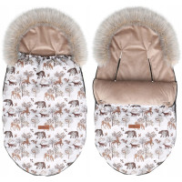 Detský fusak do kočíka BABYMAM Premium - Zimný les/béžový