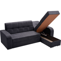 Rohová sedacia súprava SOLUŇ - čierna, pravá