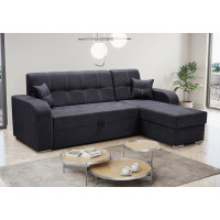 Rohová sedacia súprava SOLUŇ - čierna, pravá