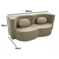 Penová pohovka BILL 200 - rozkladacia - béžová